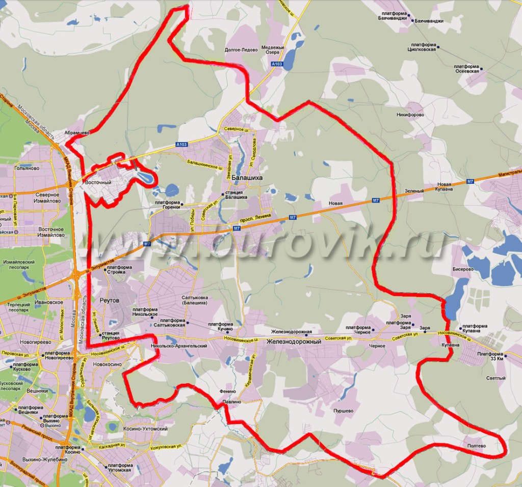 Посмотрите увеличенную карту Балашихинского района Московской области