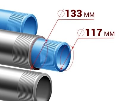 Обсадная труба ⌀133 сталь + ⌀117 ПНД